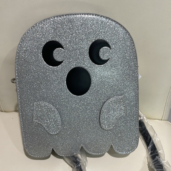 Fine by Me Sparkly Silver & Black "Ghost" Crossbody Bag - Picture 2 of 6